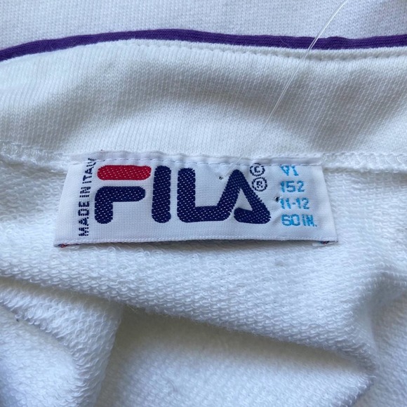 Fila Sweater Vest Vintage Athletic V-Neck Cream Purple Print NWT Size 12 - Picture 7 of 9